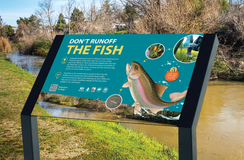 Campbell-Los Gatos Creek Trail Don’t Runoff the Fish Sign